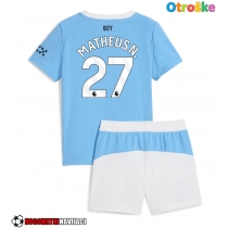 Otroške Nogometnih dresov Manchester City Matheus Nunes #27 Domači 2025-26 Kratki rokavi (+ hlače)